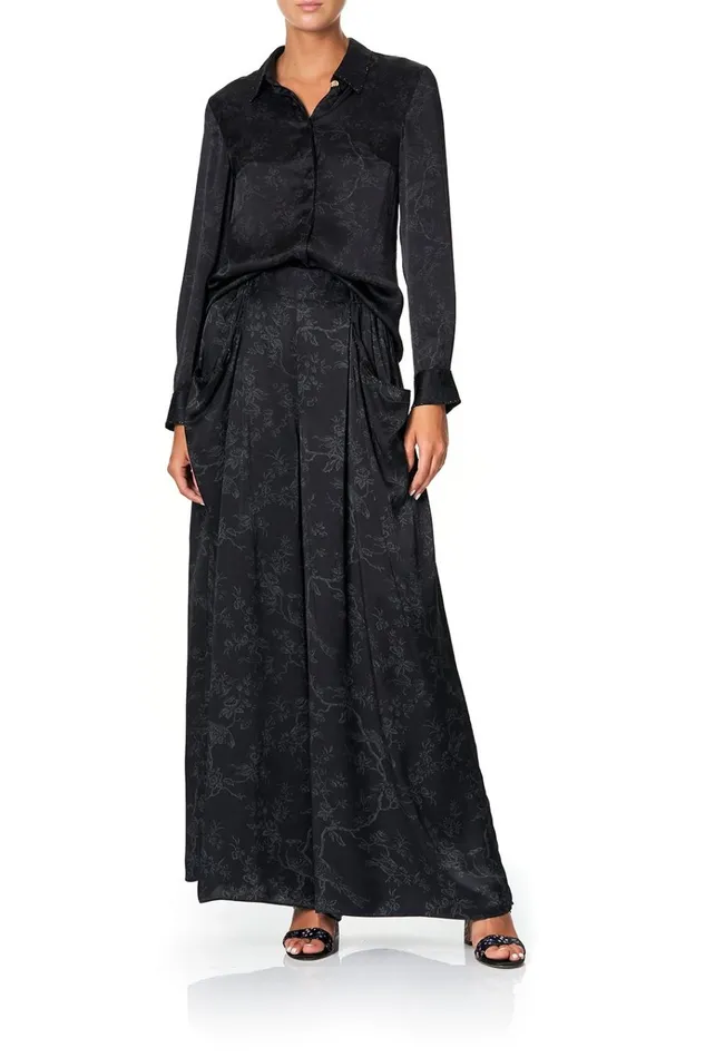 Camilla Tops Women Slim Fit Long Sleeve Shirt Noir Boudoir