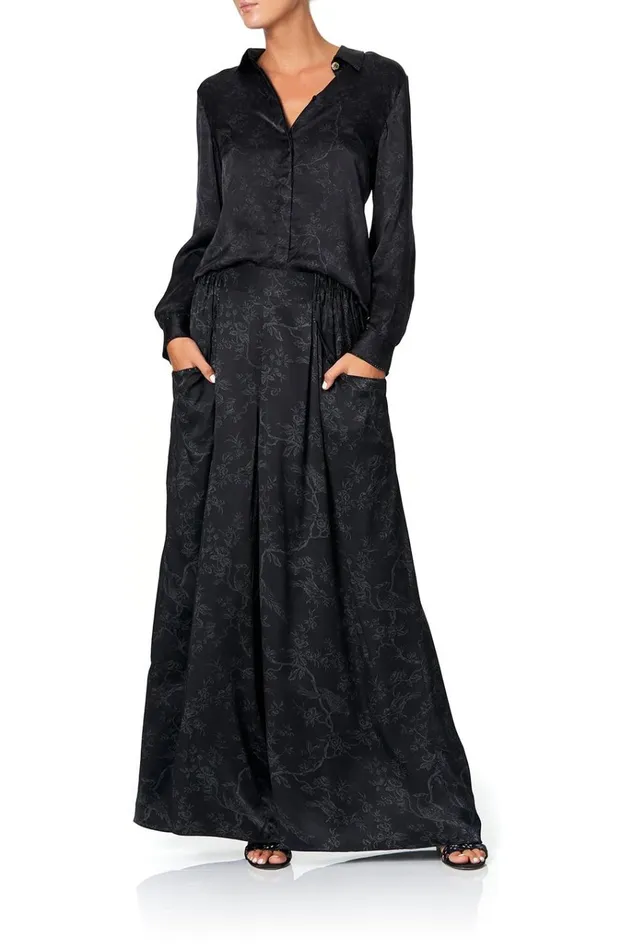 Camilla Tops Women Slim Fit Long Sleeve Shirt Noir Boudoir