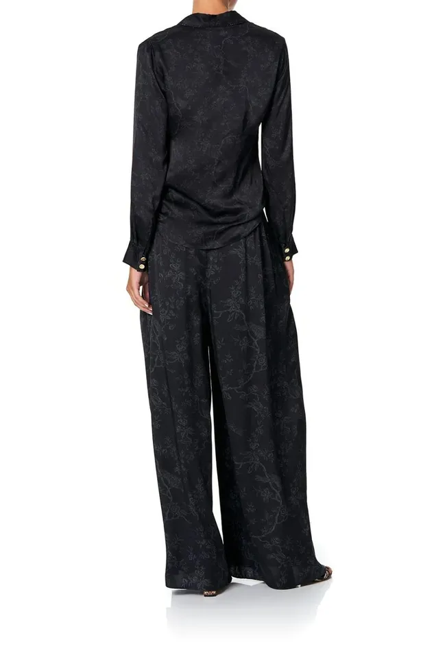 Camilla Tops Women Slim Fit Long Sleeve Shirt Noir Boudoir