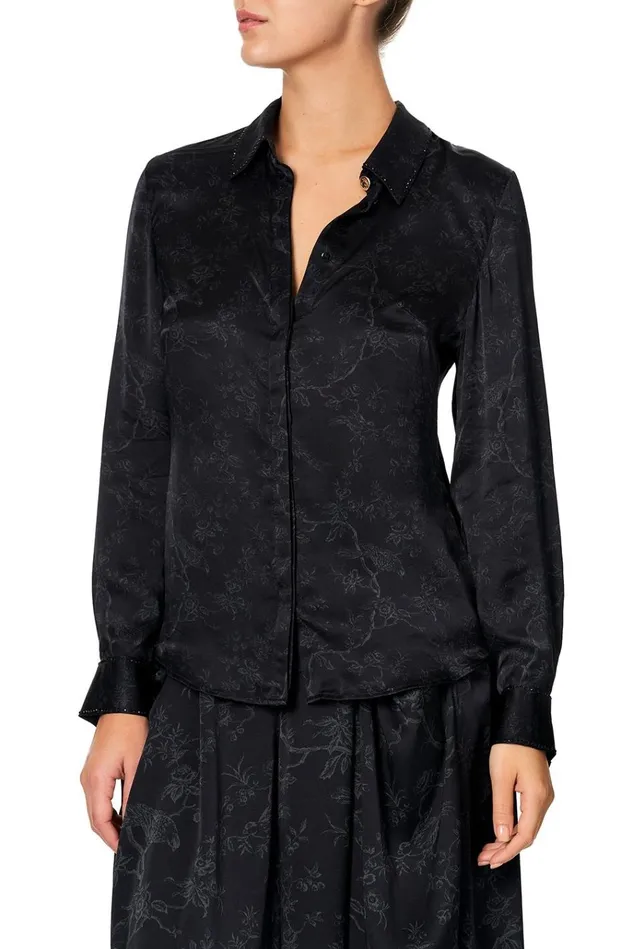 Camilla Tops Women Slim Fit Long Sleeve Shirt Noir Boudoir