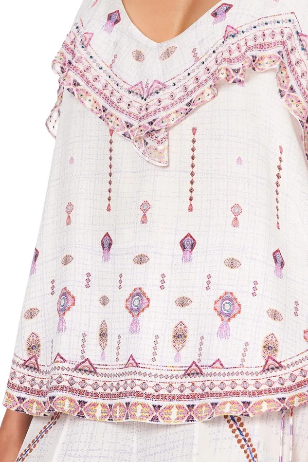 Camilla Tops Women Top With Neckline Frill Tanami Road