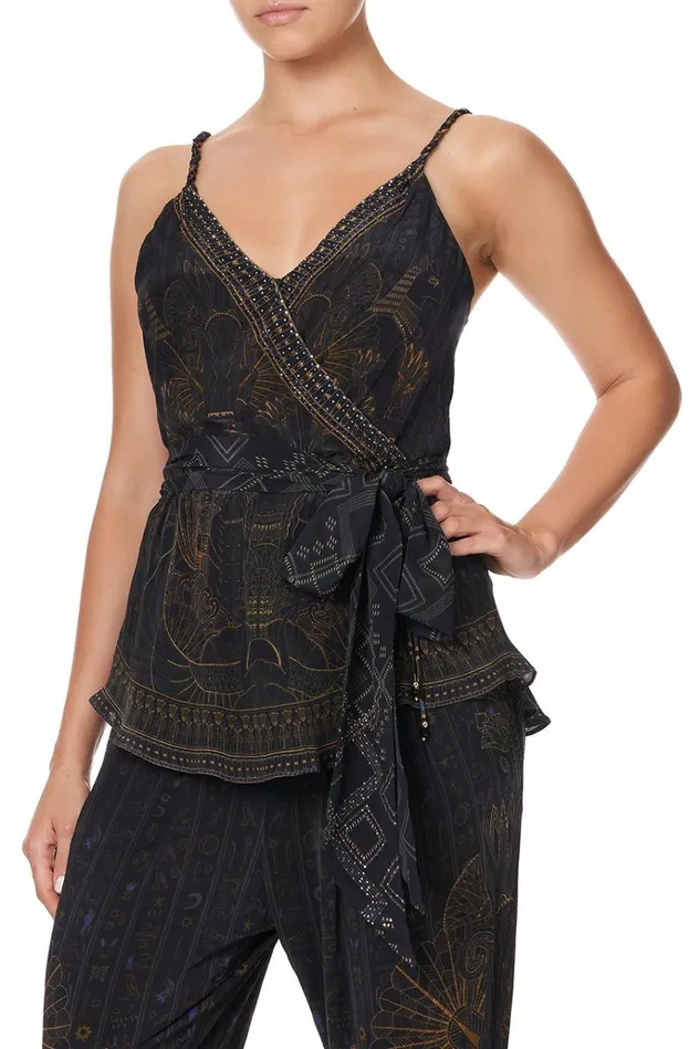 Camilla Tops Women Wrap Top With Twist Straps Cobra King