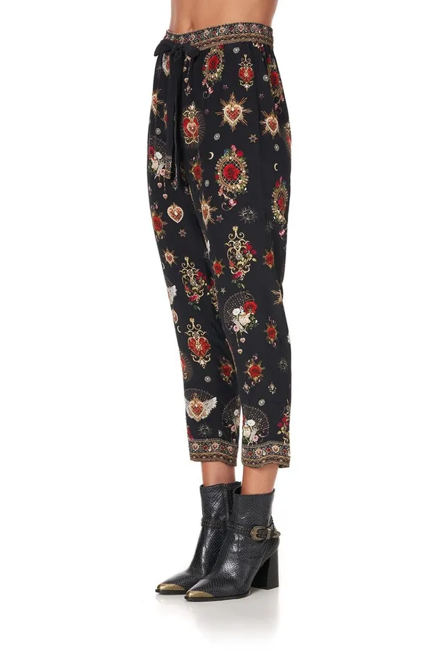 Camilla Trousers and Leggings Women Drop Crotch Slim Leg Pant Montagues Capulet