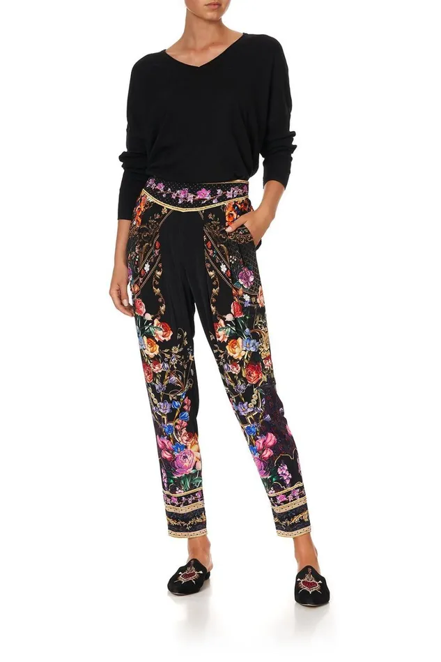 Camilla Trousers and Leggings Women Harem Pants With Front Pleats Blushing Manor Camilla Trousers and Leggings Women Harem Pants With Front Pleats Blushing Manor