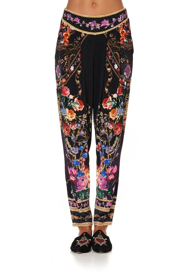Camilla Trousers and Leggings Women Harem Pants With Front Pleats Blushing Manor