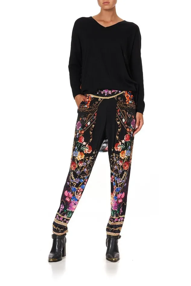 Camilla Trousers and Leggings Women Harem Pants With Front Pleats Blushing Manor