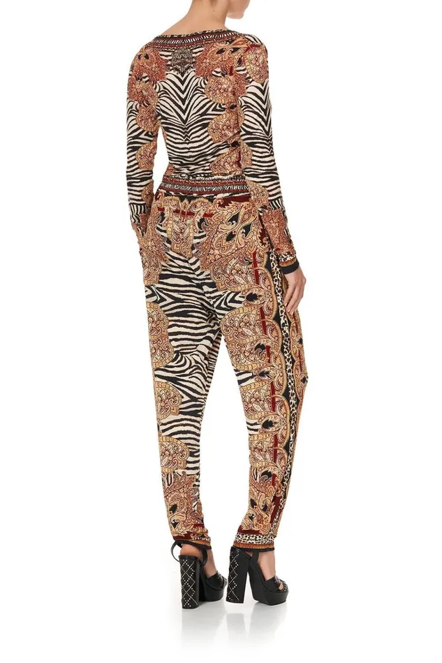 Camilla Trousers and Leggings Women Harem Pants With Front Pleats Wild Fire