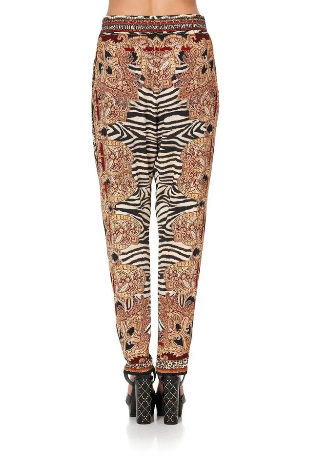 Camilla Trousers and Leggings Women Harem Pants With Front Pleats Wild Fire