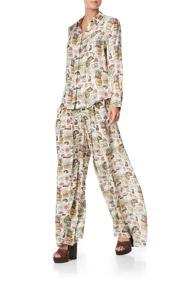 Camilla Trousers and Leggings Women Wide Leg Pant With Gathered Pockets Wish You Were Here