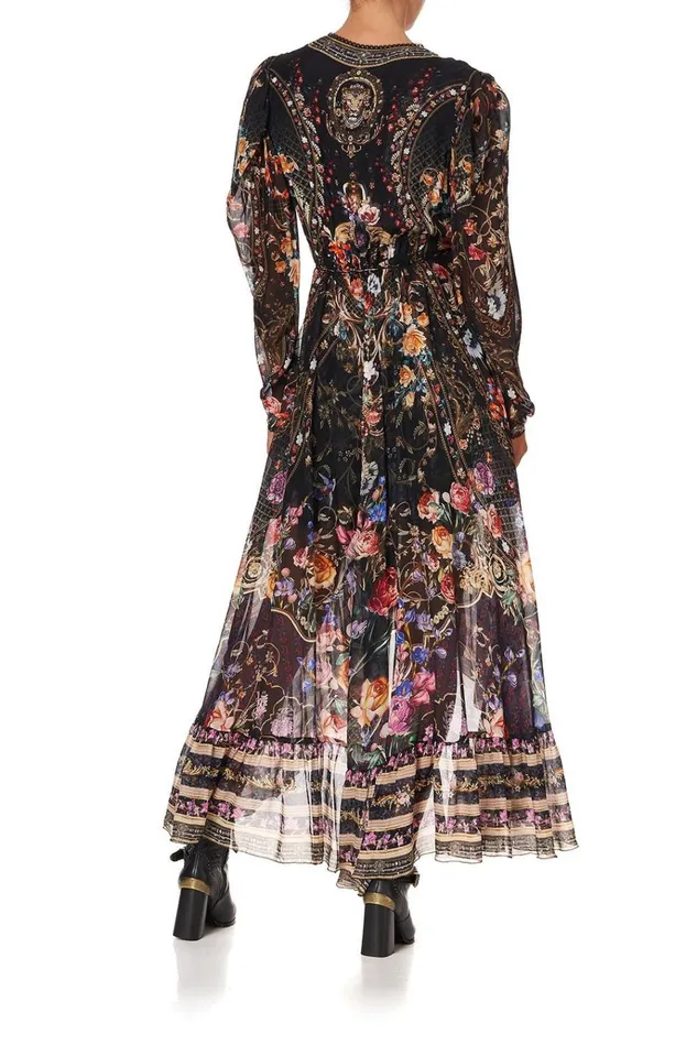 Camilla Wedding Guest Dresses Women Blouson Wrap Sleeve Dress Blushing Manor