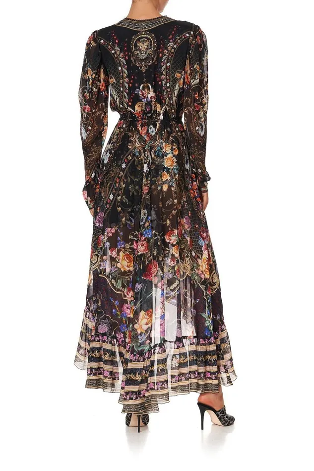 Camilla Wedding Guest Dresses Women Blouson Wrap Sleeve Dress Blushing Manor