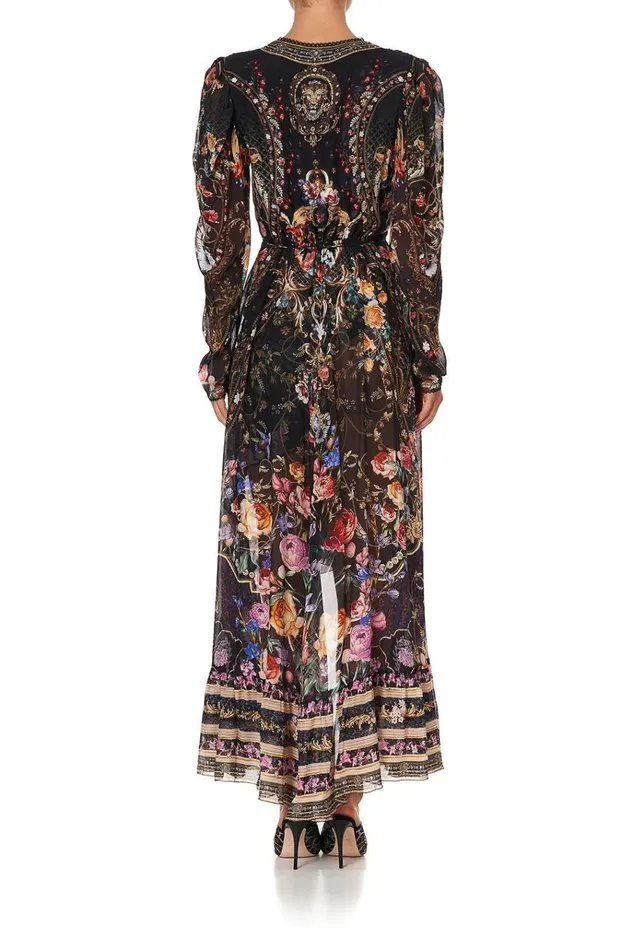 Camilla Wedding Guest Dresses Women Blouson Wrap Sleeve Dress Blushing Manor
