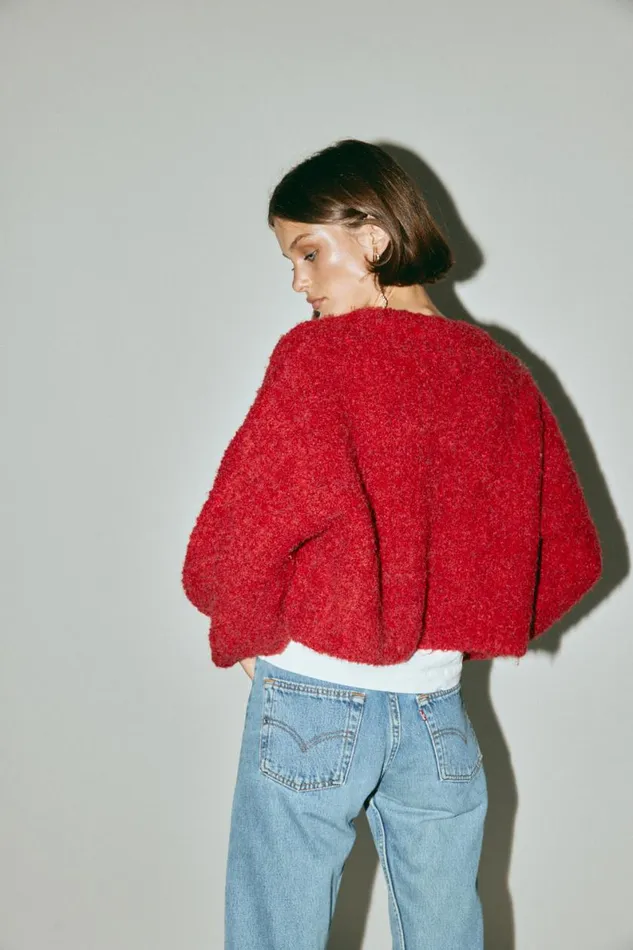 Cardigans Women VRG GRL Elsie Knit Cardigan Chilli