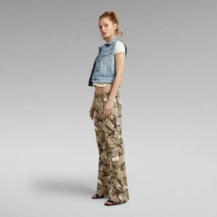 Cargos and Chinos Women GStar RAW Y2K Camou Zip Pant Sage