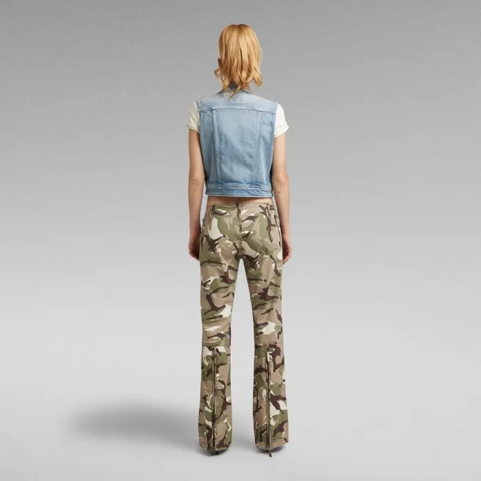 Cargos and Chinos Women GStar RAW Y2K Camou Zip Pant Sage
