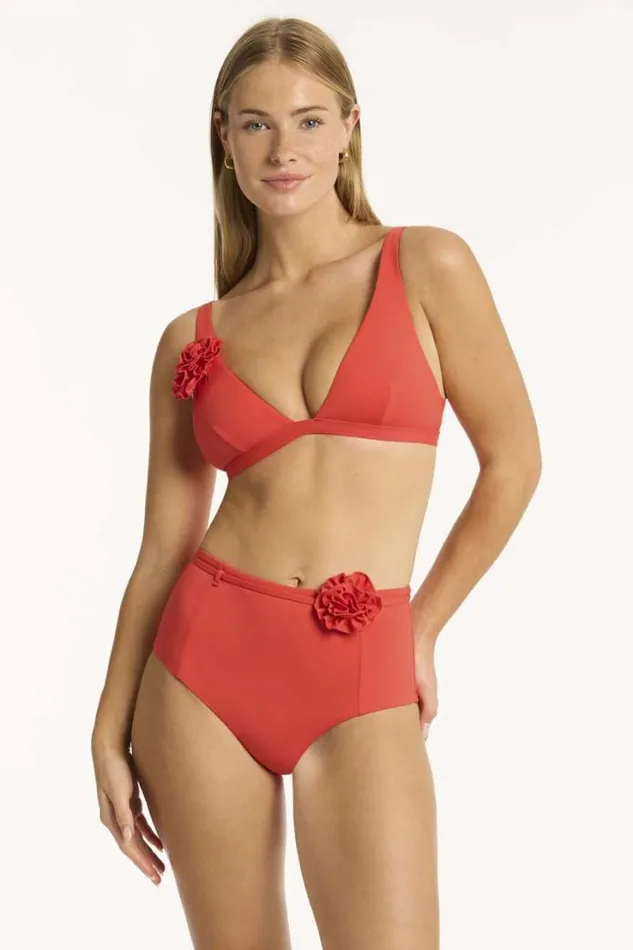 Casa Del Mar Belted High Waist Pant Casa Del Mar Flame Women Sea Level Bottoms