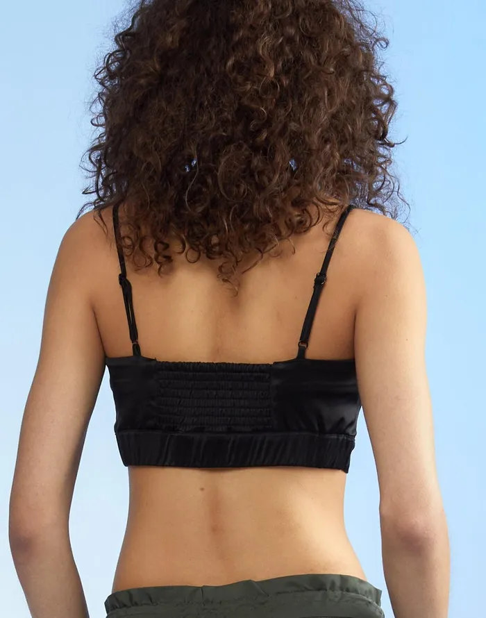Casey Satin Bralette 8211 Black Women Cynthia Rowley Tops
