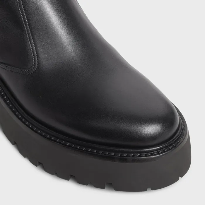 Celine Bulky Boots With Back Zip And Triomphe In Calfskin Black Women CELINE BOOTS AND ANKLE BOOTS