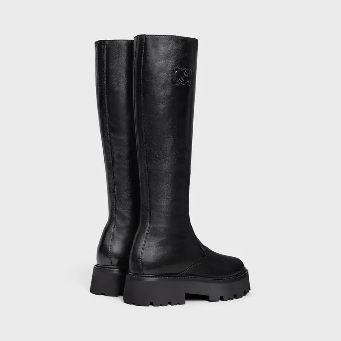 Celine Bulky Zipped Boot With Triomphe In Calfskin Black Women CELINE BOOTS AND ANKLE BOOTS