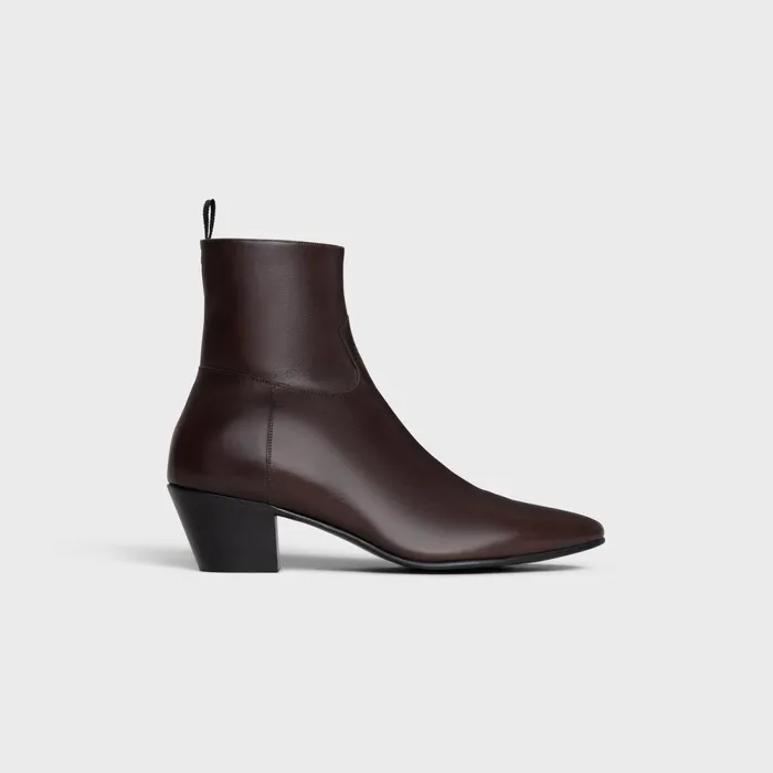 Celine Jacno Zipped Boot In Calfskin Oak Men CELINE BOOTS