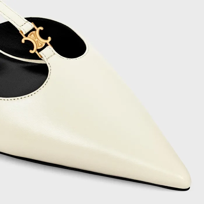 Celine Kitten Triomphe TBar Strap Pump In Lambskin Milk Women CELINE PUMPS