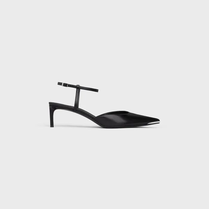 Celine Kitten With Metal Toe In Calfskin Black Women CELINE PUMPS