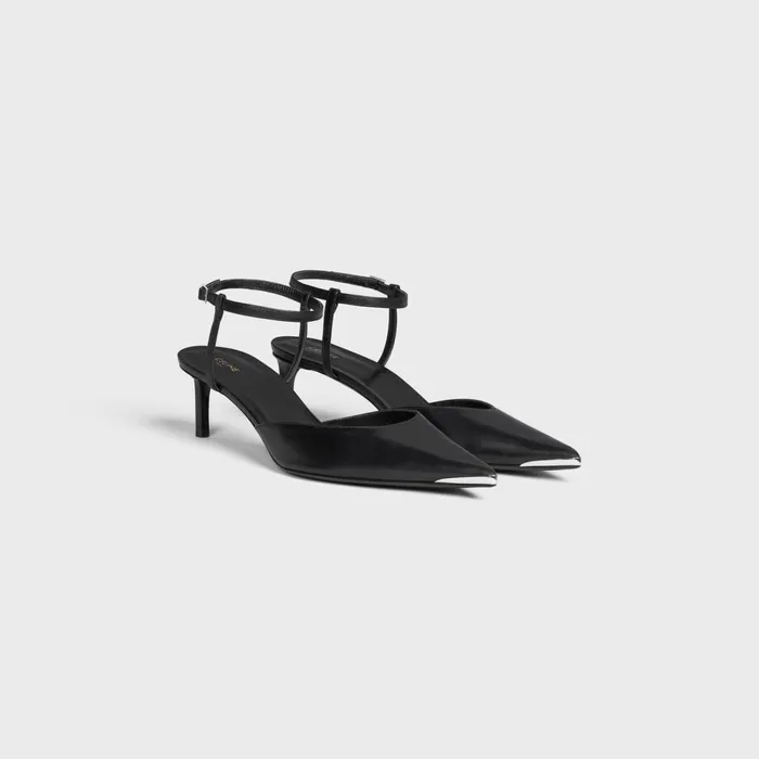 Celine Kitten With Metal Toe In Calfskin Black Women CELINE PUMPS