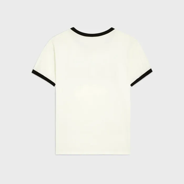 Celine Loose TShirt In Cotton Jersey Dirty White Black Men CELINE TSHIRTS AND SWEATSHIRTS