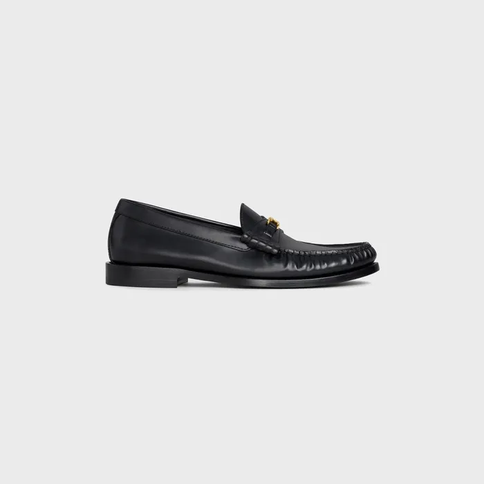 Celine Luco Triomphe Loafer In Polished Calfskin Black Women CELINE LOAFERS AND FLATS Celine Luco Triomphe Loafer In Polished Calfskin Black Women CELINE LOAFERS AND FLATS