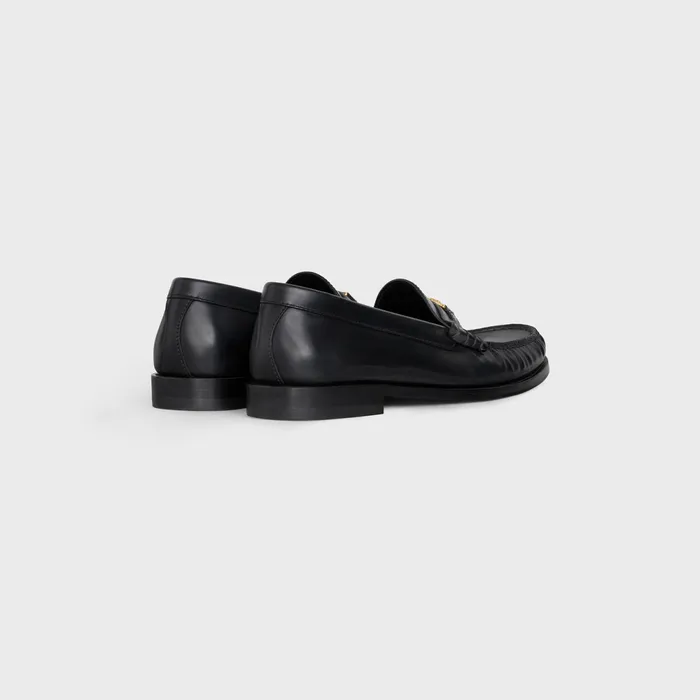 Celine Luco Triomphe Loafer In Polished Calfskin Black Women CELINE LOAFERS AND FLATS