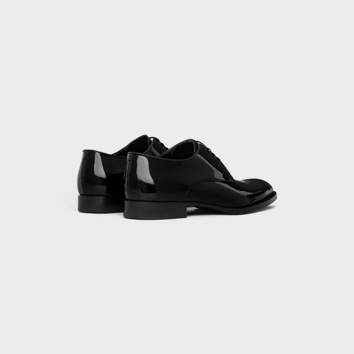 Celine Tuxedo Derby In Patent Calfskin Black Men CELINE LOAFERS AND MOCASSINS