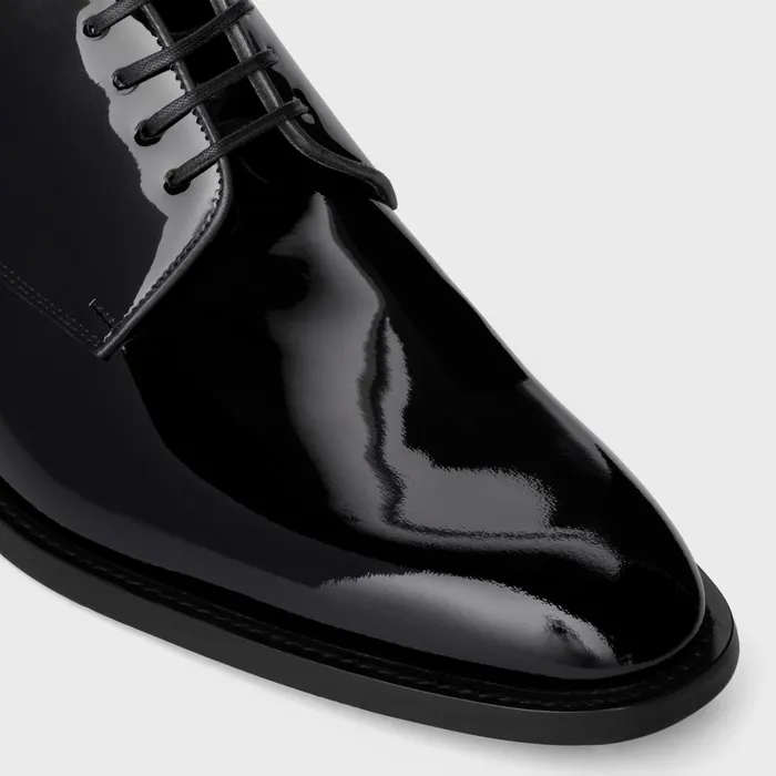 Celine Tuxedo Derby In Patent Calfskin Black Men CELINE LOAFERS AND MOCASSINS