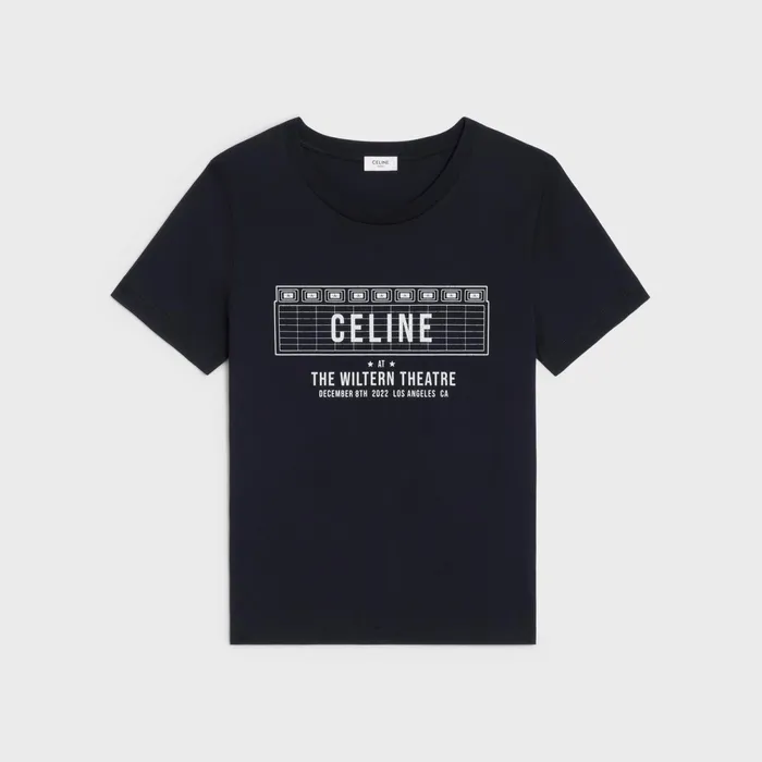 Celine Wiltern TShirt In Cotton Jersey Black White Women CELINE TSHIRTS AND SWEATSHIRTS Celine Wiltern TShirt In Cotton Jersey Black White Women CELINE TSHIRTS AND SWEATSHIRTS