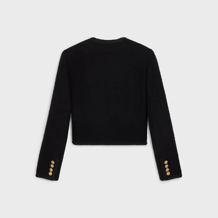 Chasseur Jacket In Boucle Natte Black Women CELINE JACKETS