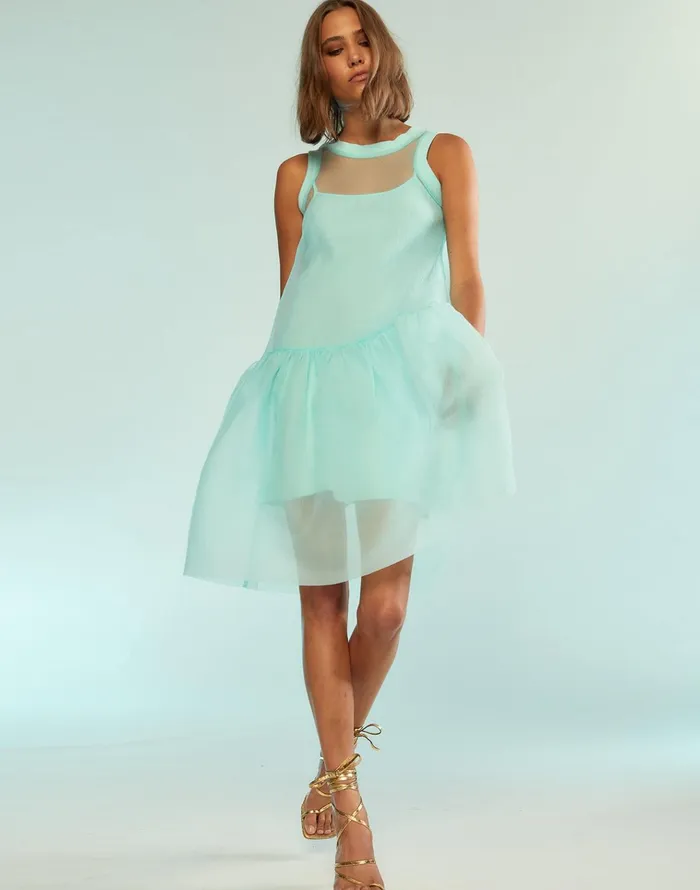 Chloe Organza Dress 8211 Mint Women Cynthia Rowley Dresses