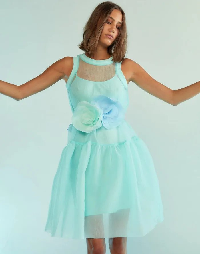 Chloe Organza Dress 8211 Mint Women Cynthia Rowley Dresses