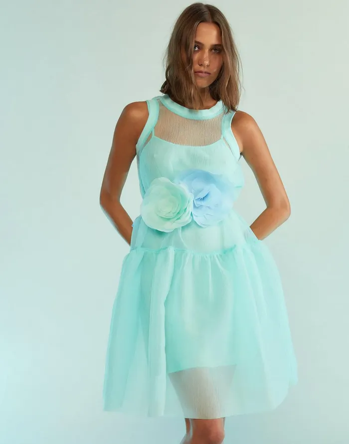 Chloe Organza Dress 8211 Mint Women Cynthia Rowley Dresses