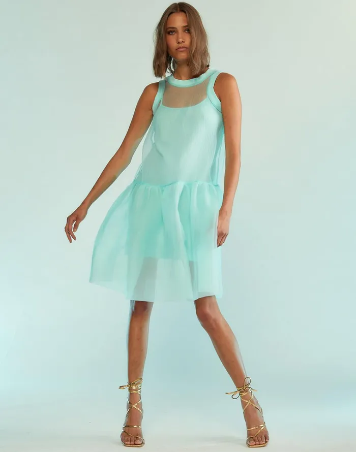 Chloe Organza Dress 8211 Mint Women Cynthia Rowley Dresses