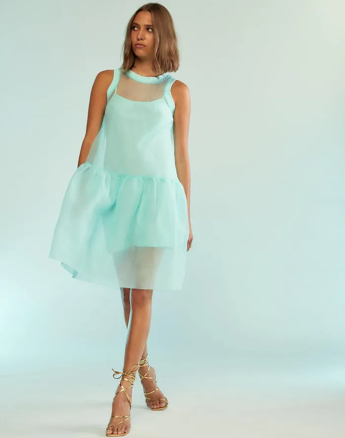 Chloe Organza Dress 8211 Mint Women Cynthia Rowley Dresses