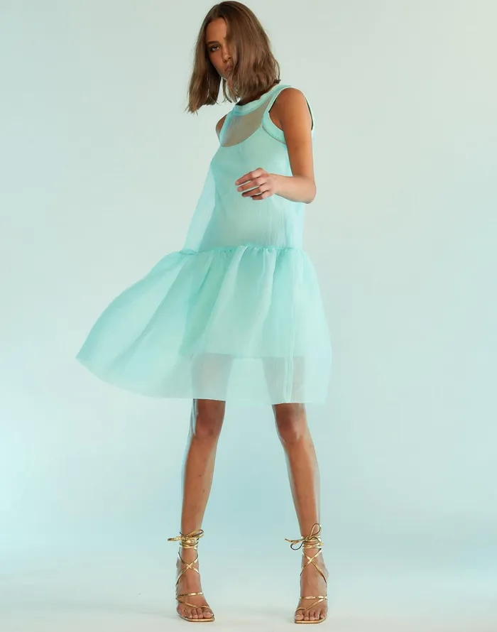 Chloe Organza Dress 8211 Mint Women Cynthia Rowley Dresses