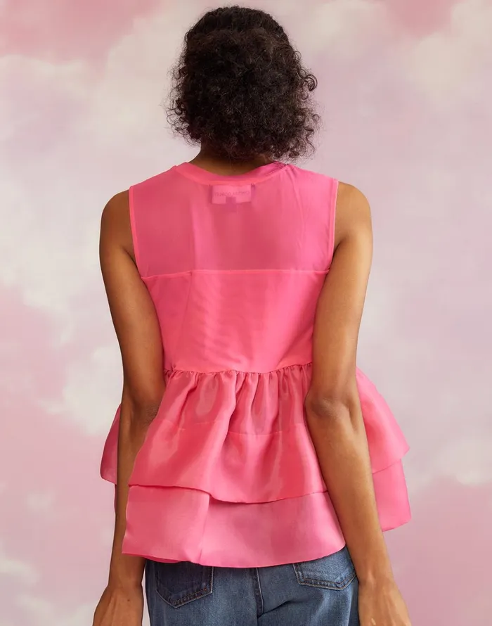 Chloe Organza Flower Top 8211 Htpnk Women Cynthia Rowley Tops
