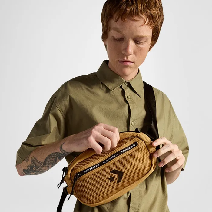 Converse Bags and Backpacks Mesh Sling Pack Trek Tan 8211 MenWomen