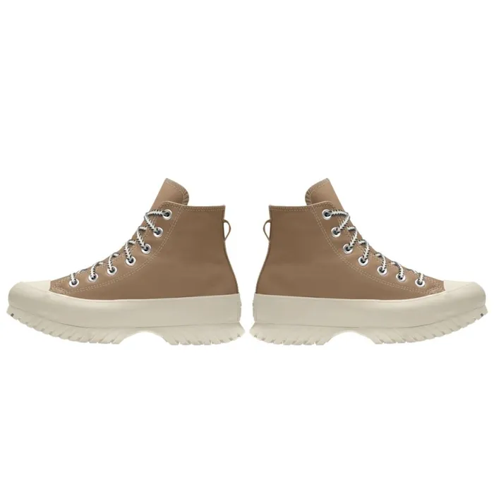 Converse High Top Custom Chuck Taylor All Star Lugged Platform Leather By You Champagne Tan 8211 Women