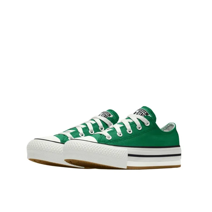 Converse Low Top Custom Chuck Taylor All Star EVA Lift Platform By You Amazon Green 8211 KidsWomen