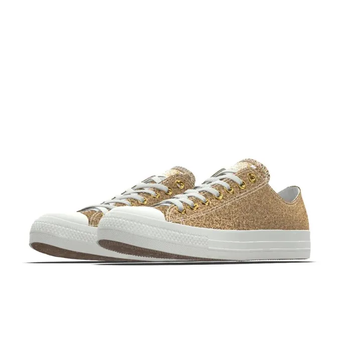 Converse Low Top Custom Chuck Taylor All Star Premium Wedding By You Gold Glitter 8211 Women