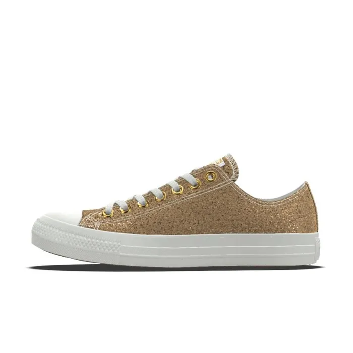 Converse Low Top Custom Chuck Taylor All Star Premium Wedding By You Gold Glitter 8211 Women