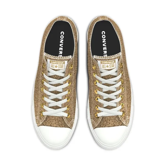 Converse Low Top Custom Chuck Taylor All Star Premium Wedding By You Gold Glitter 8211 Women