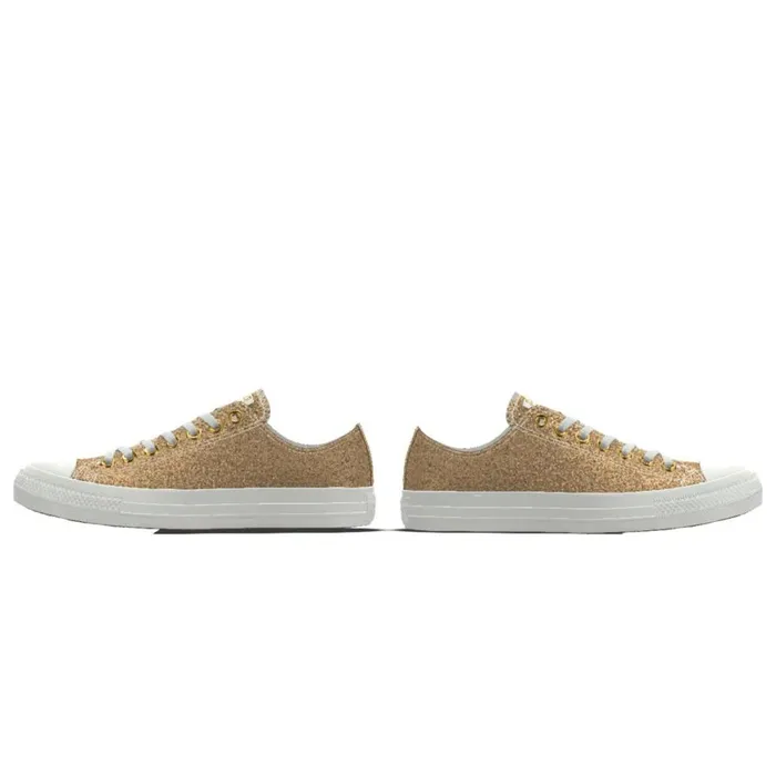 Converse Low Top Custom Chuck Taylor All Star Premium Wedding By You Gold Glitter 8211 Women