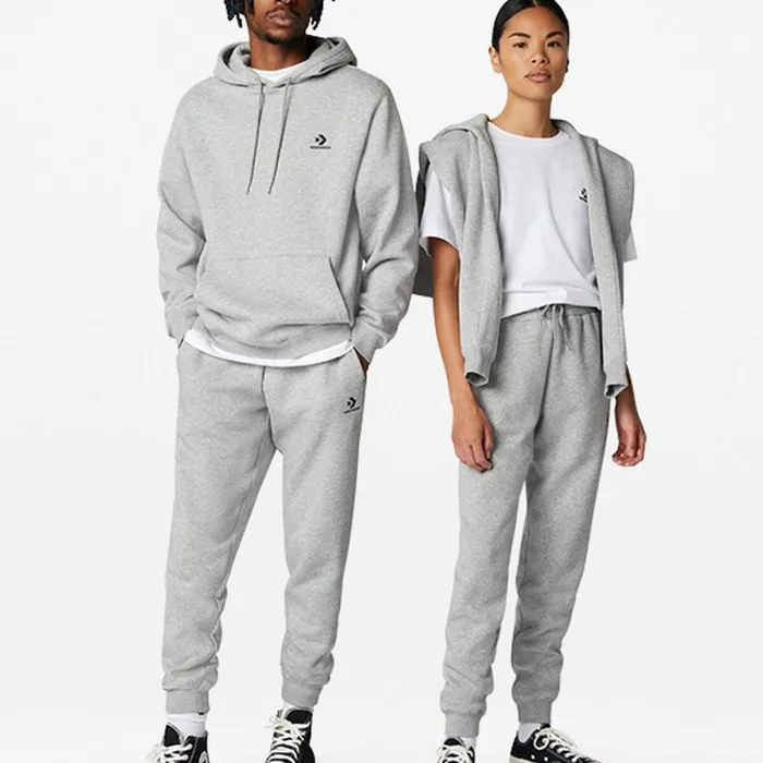 Converse Matching Sets Converse GoTo Embroidered Star Chevron StandardFit Fleece Sweatpant Vintage Grey Heather 8211 MenWomen