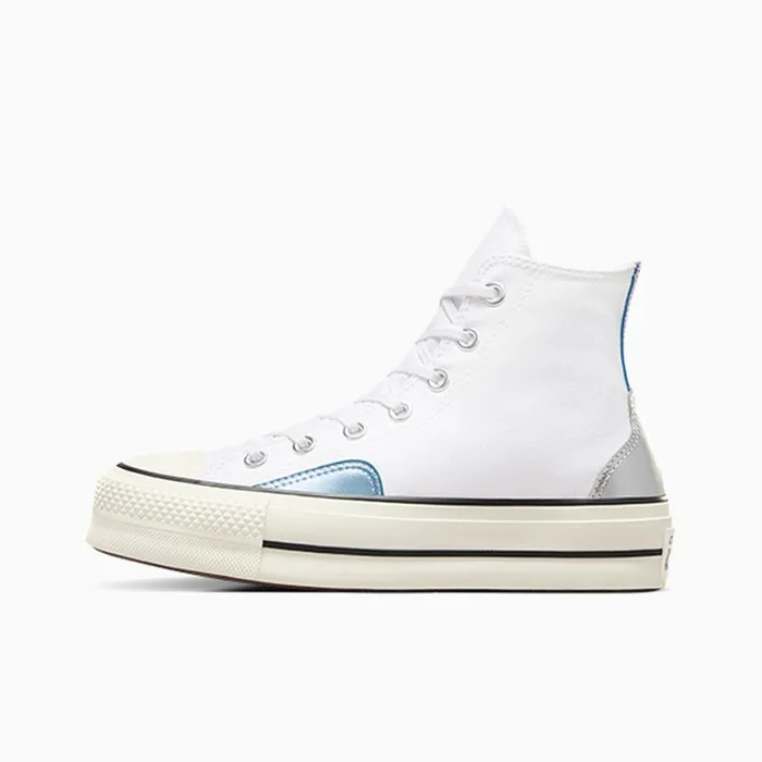 Converse Platforms Converse All Star Lift Platform Chrome Whitesilvergold 8211 Women